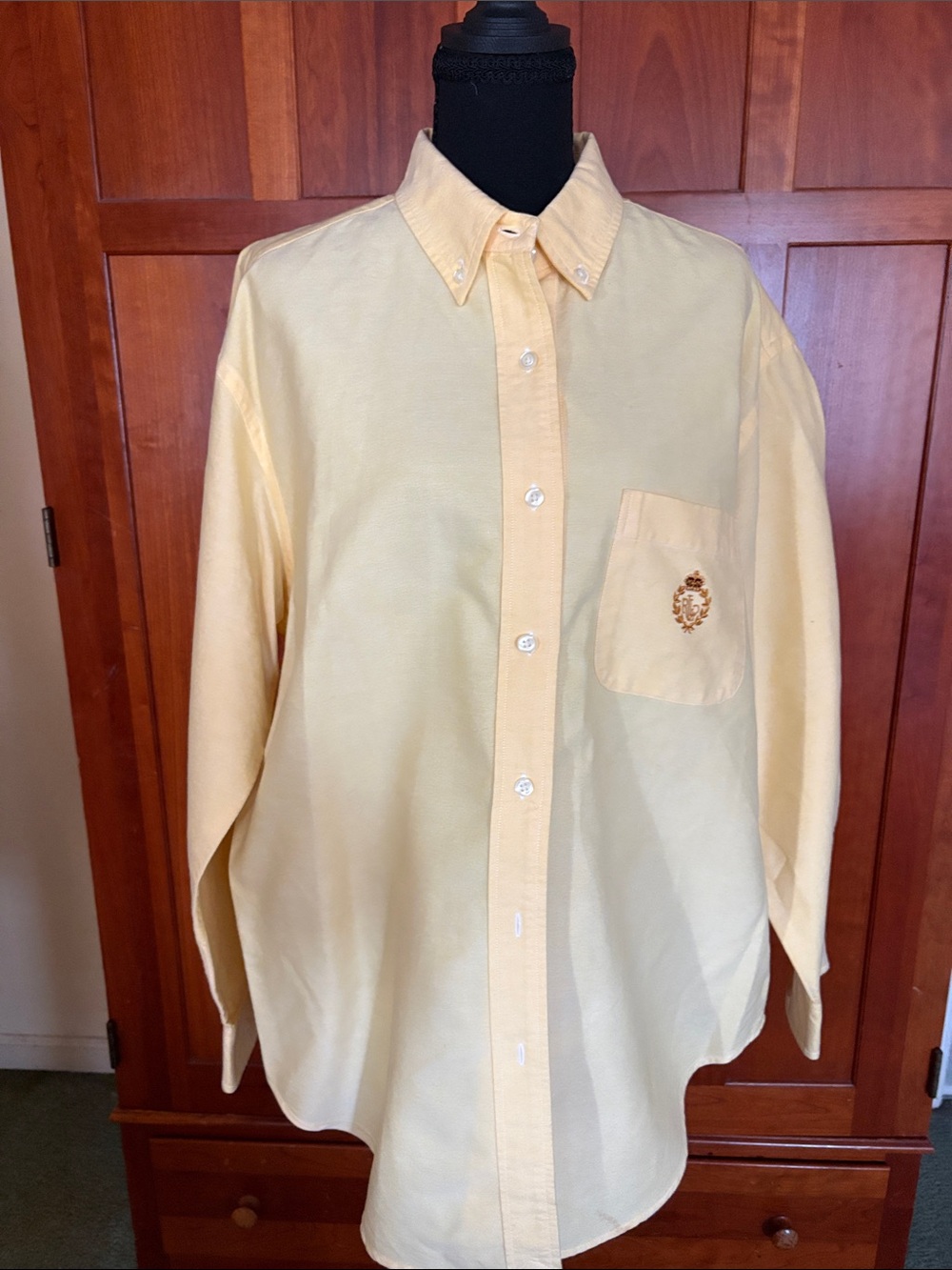 Ralph Lauren Pale Yellow Button-Down Shirt with Chest Pocket